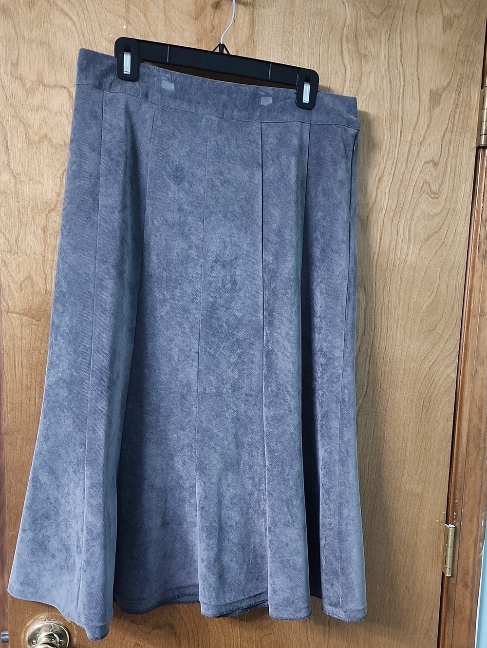 Christopher & Banks Dusty Gray A-Line Suede-Effect Skirt